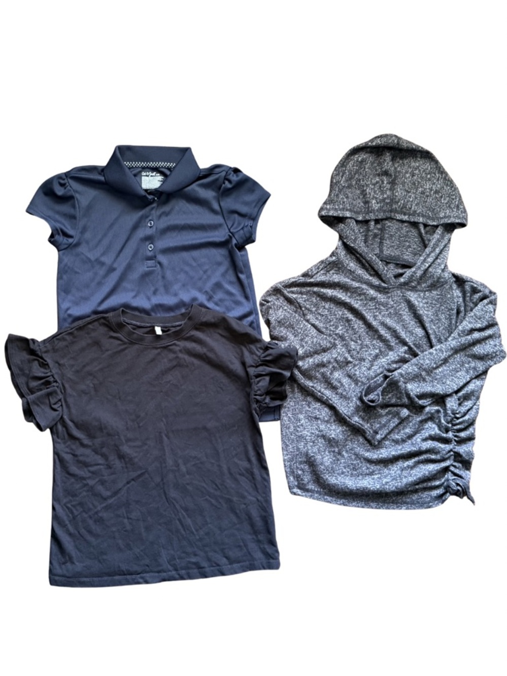 Kids Navy & Gray & Black Shirt Set - 3 Pack